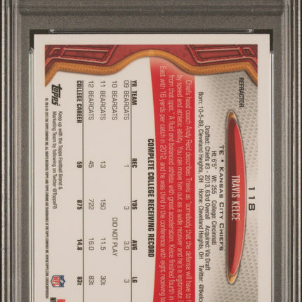 2013 Topps Chrome Travis Kelce #118 X Fractor PSA 10