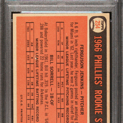 1966 Topps Phillies Rookies #254 Fergie Jenkins Bill Sorrell PSA 4