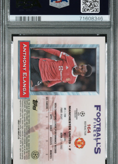 2021-22 Topps Finest Flashbacks UEFA Anthony Elanga #164 Refractor PSA 10