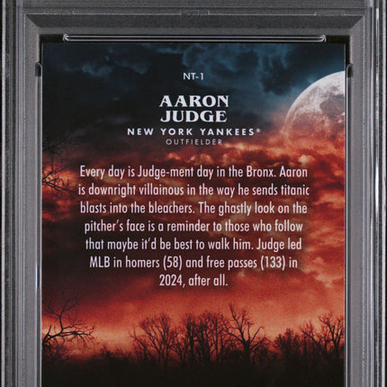 2025 Topps Chrome Update Night Terrors Aaron Judge #1 PSA 10