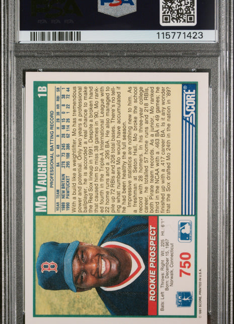 1991 Score Mo Vaughn #750 PSA 7