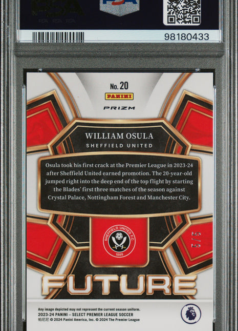 2023-24 Panini Select Premier League Select Future William Osula #20 Green PSA 9