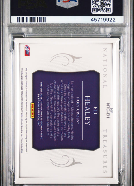 2018 National Treasures Treasured Cuts 1/1 Ed Healey #EH 1/1 PSA A Auto 8