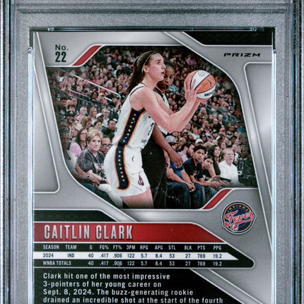 2024 Panini Prizm WNBA Caitlin Clark #22 Silver PSA 9
