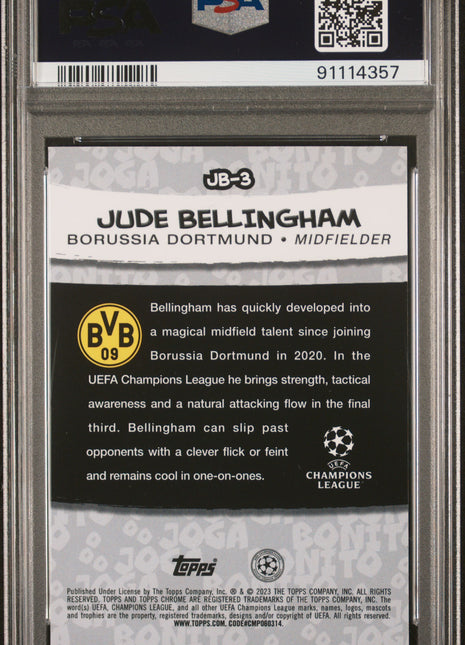 2022-23 Topps Chrome UEFA Joga Bonito Jude Bellingham #JB3 PSA 10