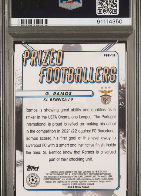 2022-23 Topps Finest Prized Footballers Fusion Goncalo Ramos #PFF19 PSA 10