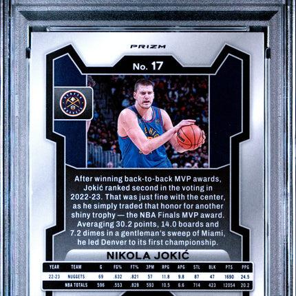 2023 Panini Prizm Nikola Jokic #17 Green Wave PSA 9