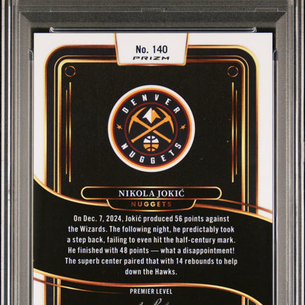 2024 Panini Select Nikola Jokic #140 Black Finite 1/1 PSA 9 Premier Level