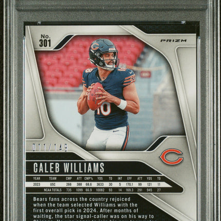 2024 Panini Prizm Caleb Williams #301 Red Wave PSA 9 /149
