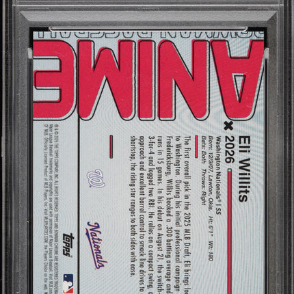 2026 Bowman Chrome Anime Eli Willits #BA-14 Red Refractor PSA 9 /5