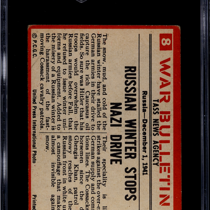 1965 Philadelphia War Bulletin Cossack Patrol #8 SGC 4