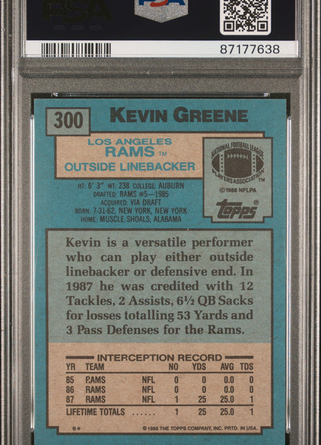 1988 Topps Kevin Greene #300 PSA 8