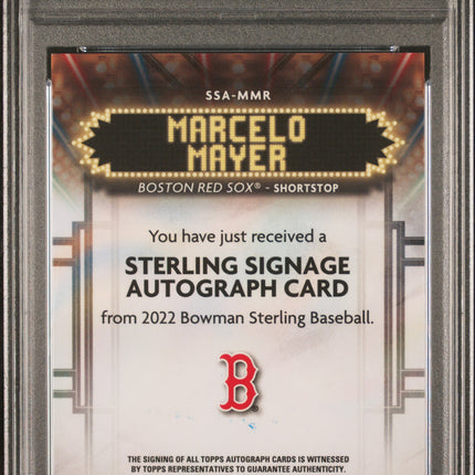 2022 Bowman Sterling Signage Autographs Marcelo Mayer #SSAMMR 30/99 PSA 10 Auto