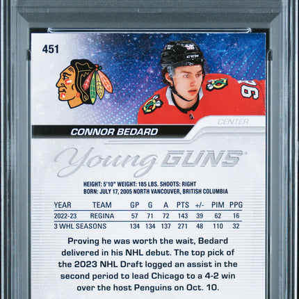 2023 Upper Deck Connor Bedard #451 Outburst PSA 9