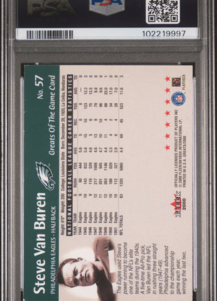 2000 Fleer Greats Of The Game Steve Van Buren #57 PSA 5 Auto 10