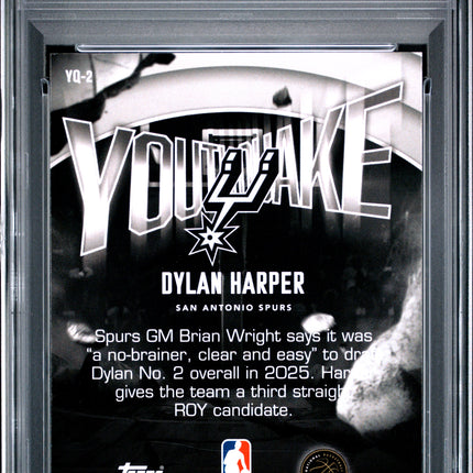 2025 Topps Chrome Youthquake Dylan Harper #YQ-2 Purple Ref 05/75 PSA 10