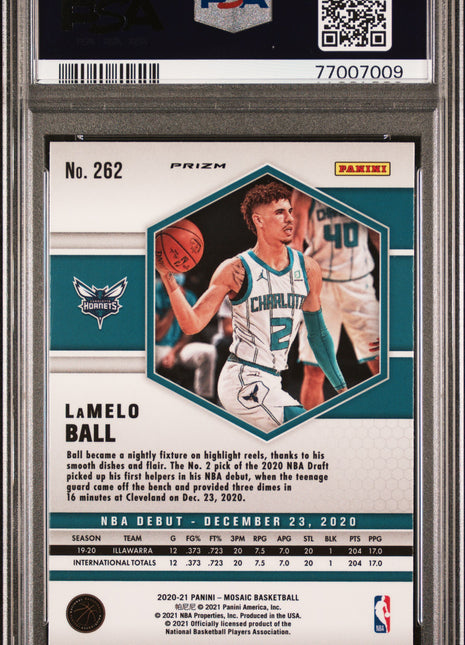 2020 Panini Mosaic Lamelo Ball #262 Reactive Orange PSA 10