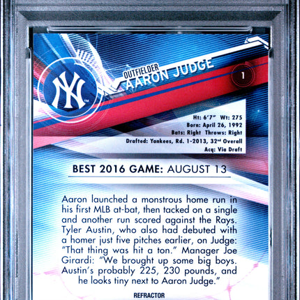 2017 Bowman's Best Aaron Judge #1 Green Refractor 36/99 PSA 9
