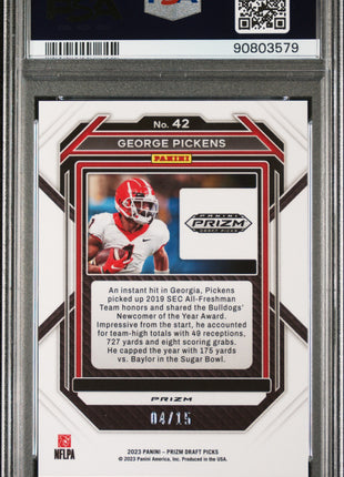 2023 Panini Prizm Draft Picks George Pickens #42 PSA 9