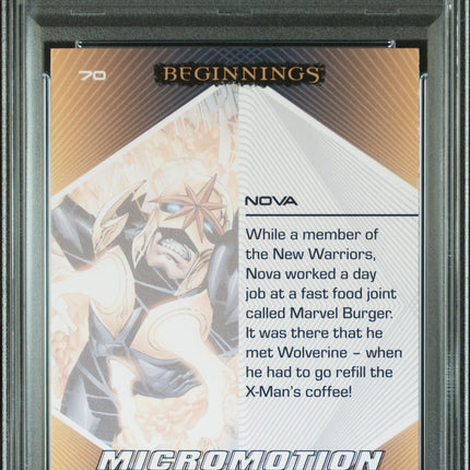 2024 Upper Deck Marvel Beginnings Vol.2 Series 2 Micro Motion Nova #70 PSA 10