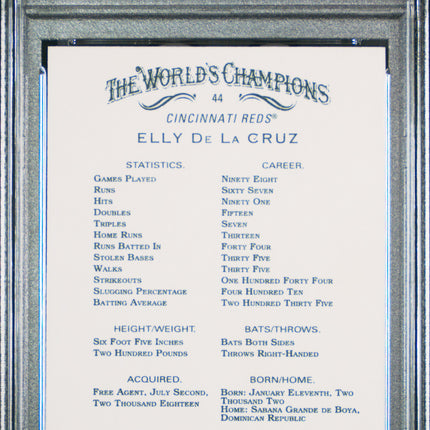 2024 Topps Allen & Ginter Elly De La Cruz #44 Foil Filigree PSA 10