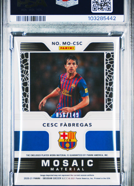 2020 Panini Obsidian Mosaic Material Cesc Fabregas #MOCSC PSA 9