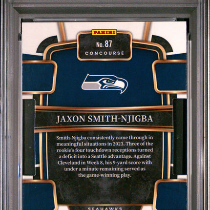 2023 Panini Select Jaxon Smith-Njigba #87 Die Cut Black & Green Prizm PSA 10