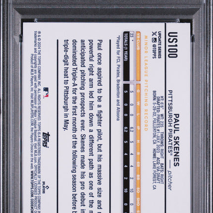 2024 Topps Update Paul Skenes #US100 Purple Holo Foilboard PSA 10 /799