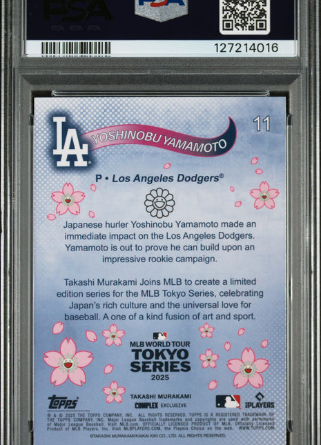 2025 Topps Takashi Murakami + MLB World Tour Tokyo Yoshinobu Yamamoto #11 PSA 10