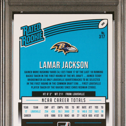 2018 Panini Donruss Lamar Jackson #317 PSA 10