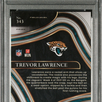 2021 Panini Select Trevor Lawrence #343 Silver Prizm PSA 10