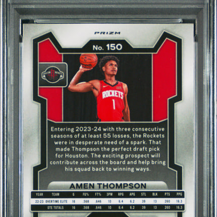 2023 Panini Prizm Amen Thompson #150 Red Ice PSA 10