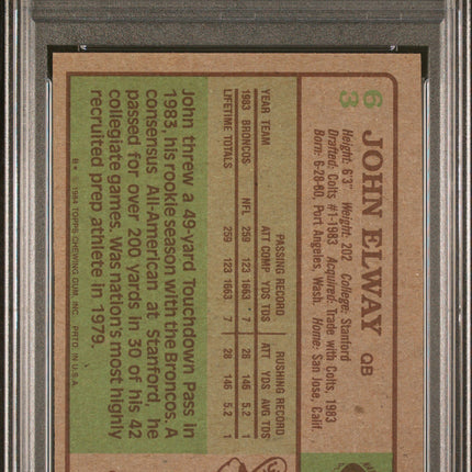 1984 Topps John Elway #63 PSA 8