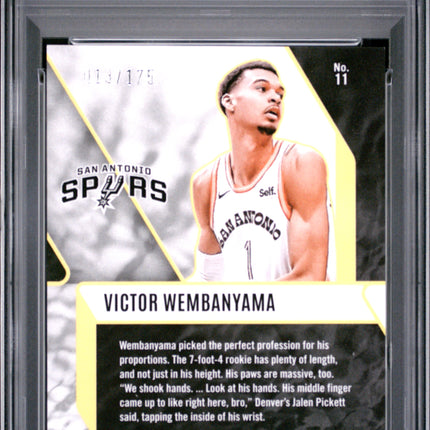 2023 Panini Phoenix Fade To Black Victor Wembanyama #11 Yellow Ice PSA 9 /175