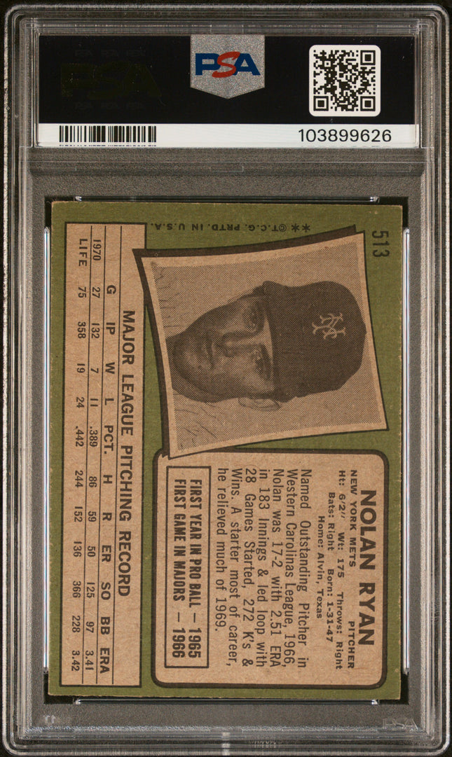 1971 Topps Nolan Ryan #513 PSA 4