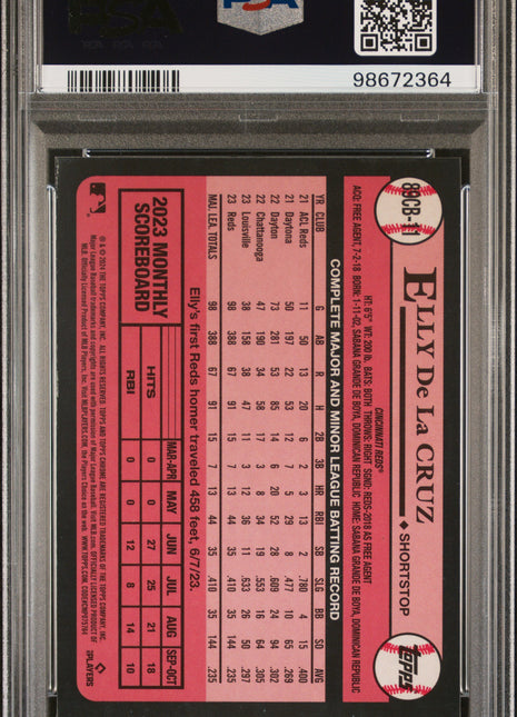 2024 Topps Chrome 1989 Topps Baseball Elly De La Cruz #11 PSA 10