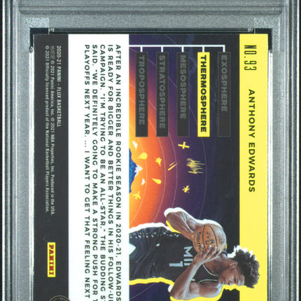 2020 Panini Flux Atmosphere Anthony Edwards #93 Thermosphere PSA 10