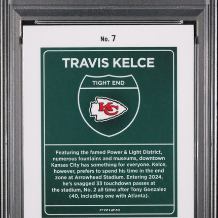 2024 Panini Donruss Optic Downtown! Travis Kelce #7 PSA 9