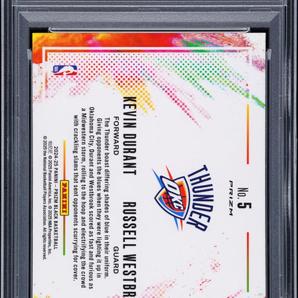 2024 Panini Prizm Black Color Blast Duals Durant Westbrook #5 PSA 10