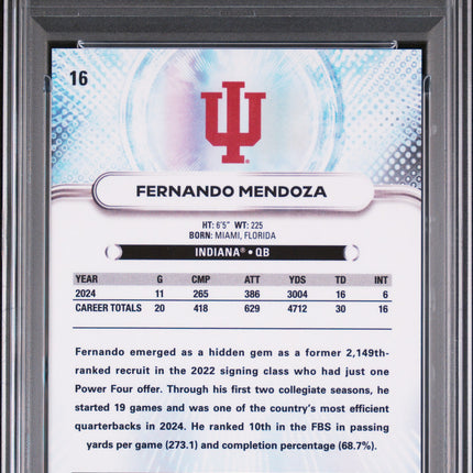 2025 Bowman Best University Fernando Mendoza #16 Teal Refractor /15 PSA 10