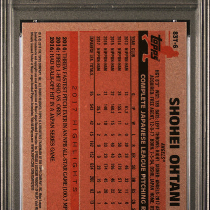 2018 Topps Chrome 1983 Topps Shohei Ohtani #83T-6 PSA 9