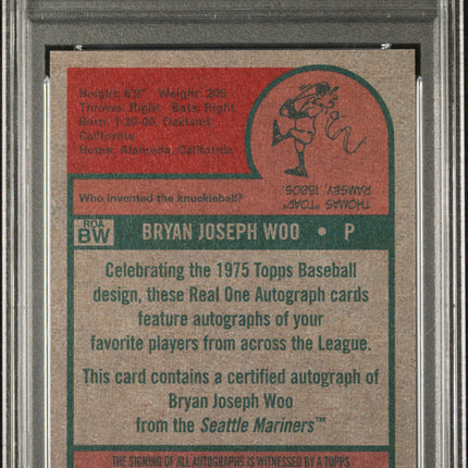 2024 Topps Heritage Real One Autographs Bryan Woo #ROABW PSA 9 Auto