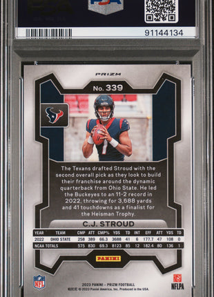 2023 Panini Prizm CJ Stroud #339 Silver PSA 9