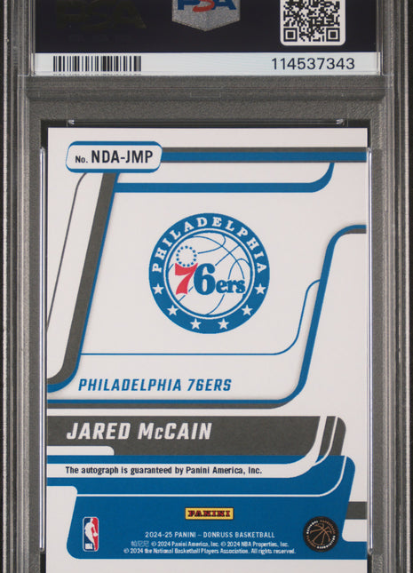 2024 Panini Donruss Next Day Jared Mccain #NDAJMP Autograph PSA 10