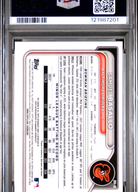 2024 Bowman Mega Box Chrome Mega Auto Samuel Basallo #SB PSA 10