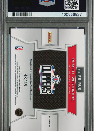 2023 Panini Prizm Fast Break Autographs Russell Westbrook #FBRUS Blue PSA 10