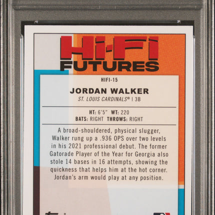 2022 Bowman Mega Box Chrome Hi-Fi Futures Jordan Walker #15 PSA 9