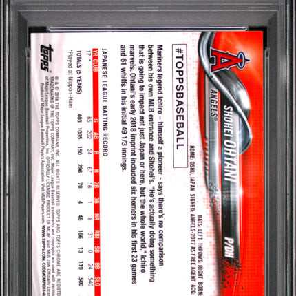 2018 Topps Chrome Update Shohei Ohtani #HMT1 PSA 9