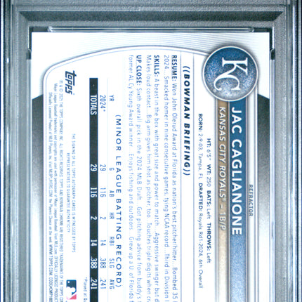 2025 Bowman Chrome Jac Caglianone #CPAJCA 440/499 PSA 9 Auto