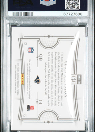 2015 Panini National Treasures Rc Patch Logo Auto Sean Mannion PSA 10 Gold /10